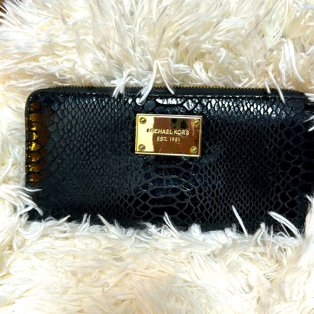 Michael Kors Python embossed leather wallet